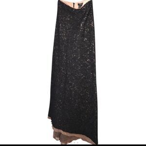 BCBG MaxAzria collection black lace evening skirt long